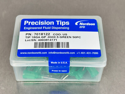 Đầu kim bơm keo 18GA GP, 0.033" x 0.5", Màu xanh lá (50 cái/hộp).