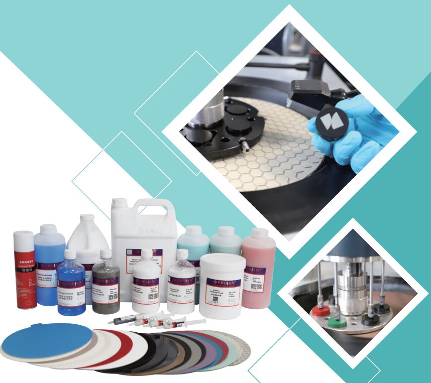 Phụ kiện cho máy mài – đánh bóng mẫu kim tương hai đĩa Alpha-208 hãng Trojan (Double Disc Grinder & Polisher)